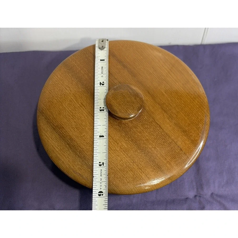 Vintage Oregon Myrtlewood Chalet Lidded Bowl Hand Turned Mid Century Modern